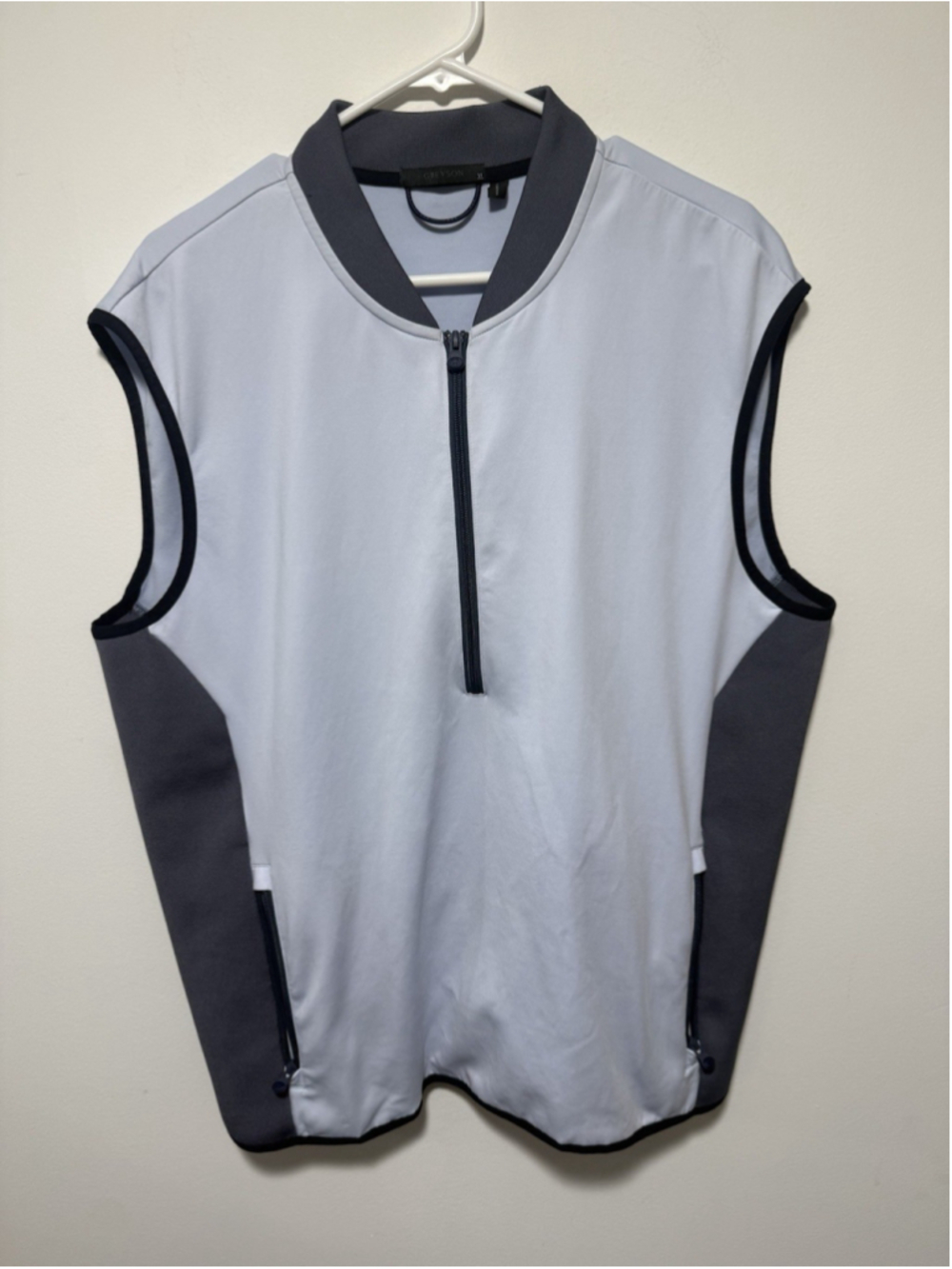 Greyson Vest Mens Blue Grey 1/4 Zip Pullover Performance Golf Vest Sz XL